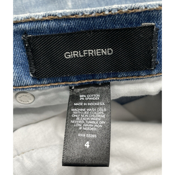 Express Size 4 Girlfriend Jeans Light Wash Distressed Soft Denim Casual Modern - Picture 5 of 13